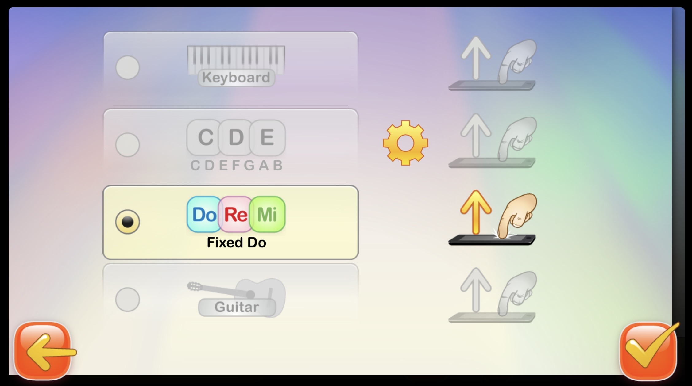 NoteWorks app Do Re Mi gameplay option screenshot