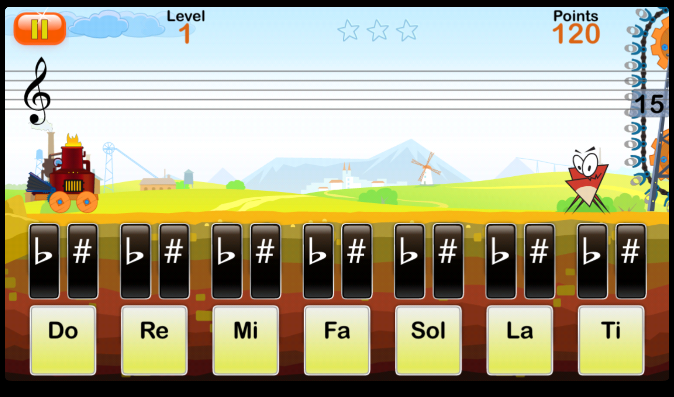 NoteWorks app Do Re Mi gameplay option screenshot.